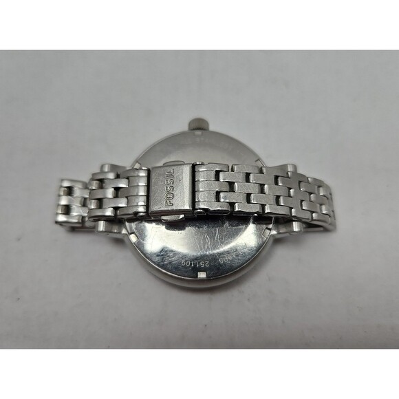 Fossil Bridgette AM4305 Womens Watch Silver Tone 42mm Date New Battery Sz. Small - Picture 8 of 11